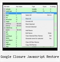 Obfuscate Closure Vs Yui google closure javascript restore