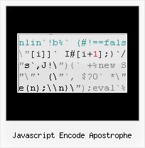 Javascript Protect From Email Spiders javascript encode apostrophe