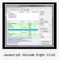 Jspacker Js javascript unicode right click