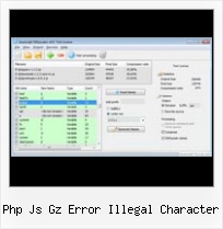 Obfuscate Json php js gz error illegal character