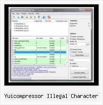 Javascript Obfuscate Unicode yuicompressor illegal character