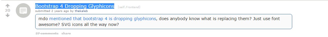 Bootstrap 4 -  Giving up Glyphicons