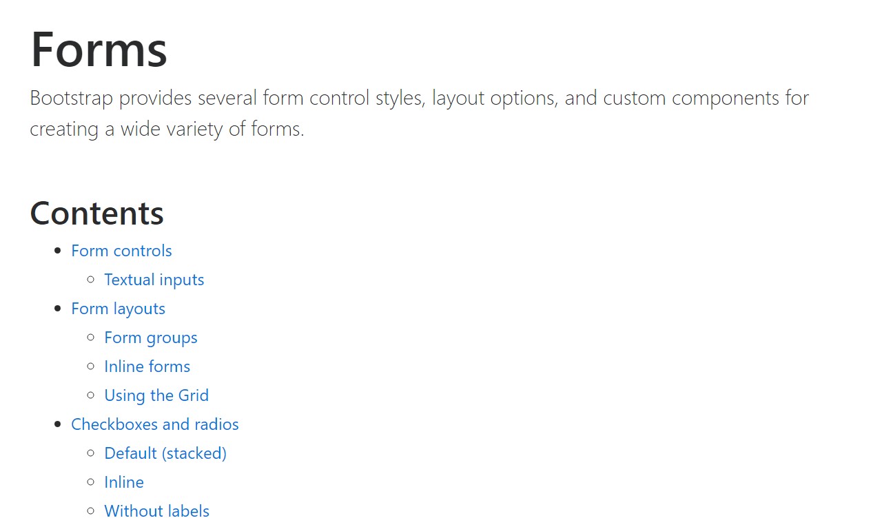  Handling of the label  inside in Bootstrap Forms: official documentation