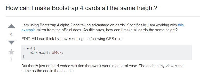 Insights on  precisely how can we  establish Bootstrap 4 cards just the same tallness?