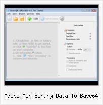 Jscript Ampersand Encoding adobe air binary data to base64