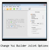 Decompress Js Files change yui builder jslint options