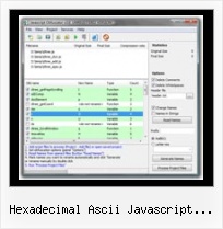 Javascript Compression hexadecimal ascii javascript encode decode