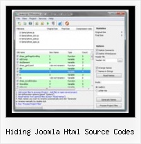 Javascript Compression Comparison hiding joomla html source codes