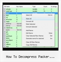 Base64 Packer how to decompress packer javascript