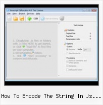 Yui Html Compress how to encode the string in js file with example