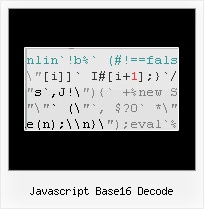 Encode Javascript Source javascript base16 decode