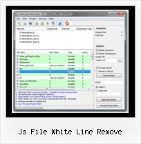 Jscript Packer js file white line remove