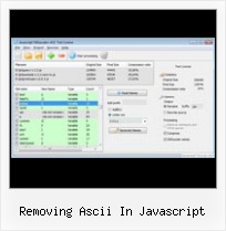 Compressore Mqc 804 removing ascii in javascript