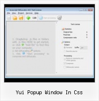 Zend Js Compressor yui popup window in css